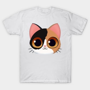 Cute Black, Brown and White Kitten T-Shirt